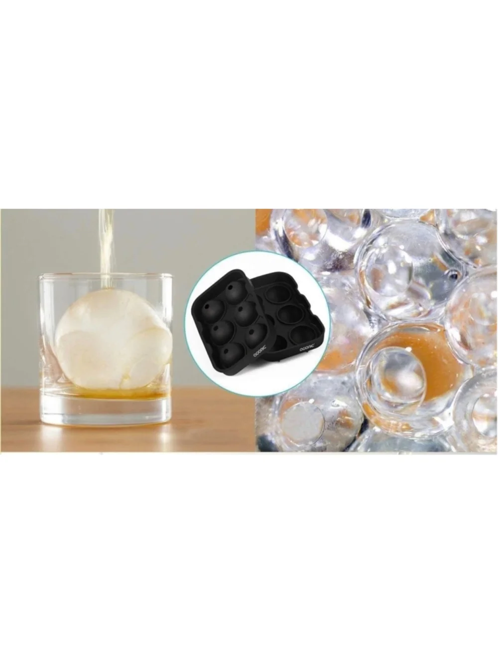 Adoric Black Silicone Sphere Ice Cube Tray